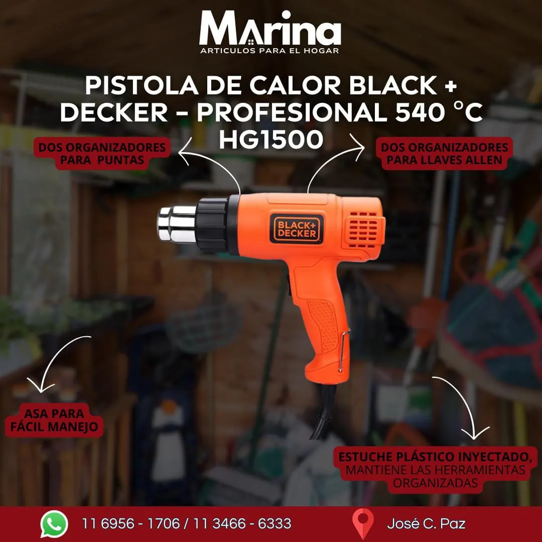 Pistola de Calor Black and Decker Profesional HG1500 540 C